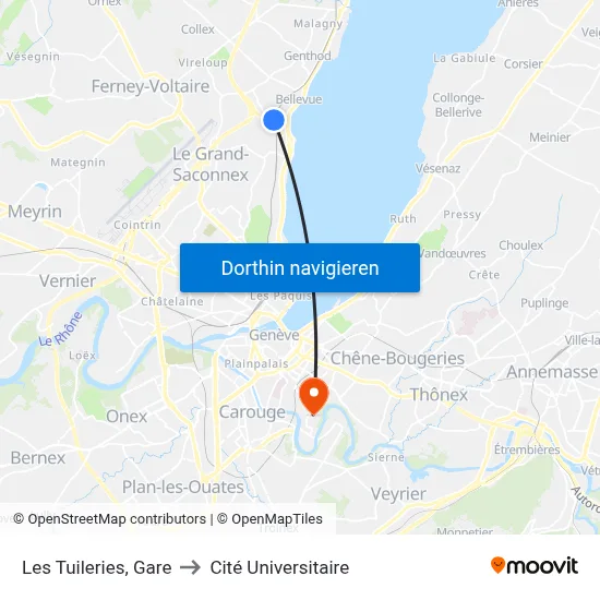 Les Tuileries, Gare to Cité Universitaire map