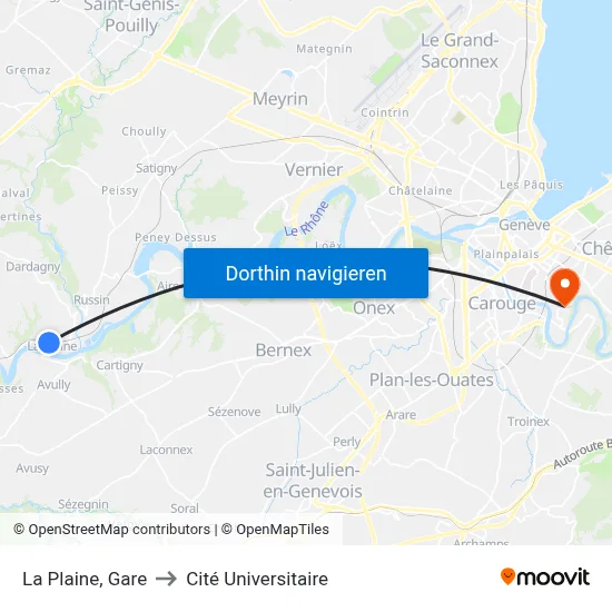La Plaine, Gare to Cité Universitaire map