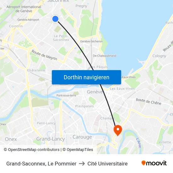 Grand-Saconnex, Le Pommier to Cité Universitaire map