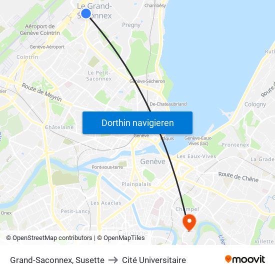 Grand-Saconnex, Susette to Cité Universitaire map