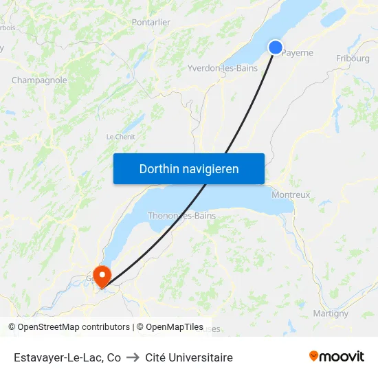 Estavayer-Le-Lac, Co to Cité Universitaire map