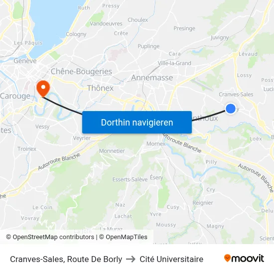 Cranves-Sales, Route De Borly to Cité Universitaire map