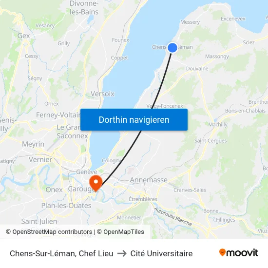 Chens-Sur-Léman, Chef Lieu to Cité Universitaire map