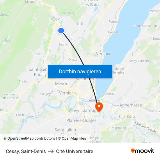 Cessy, Saint-Denis to Cité Universitaire map