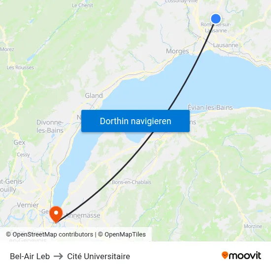 Bel-Air Leb to Cité Universitaire map