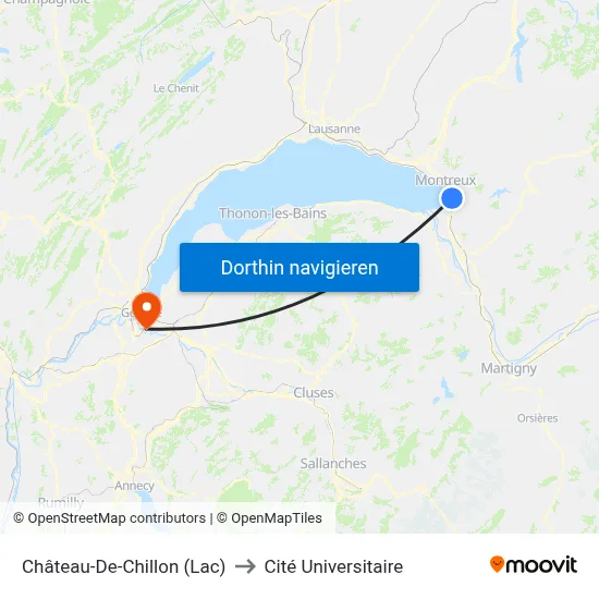 Château-De-Chillon (Lac) to Cité Universitaire map