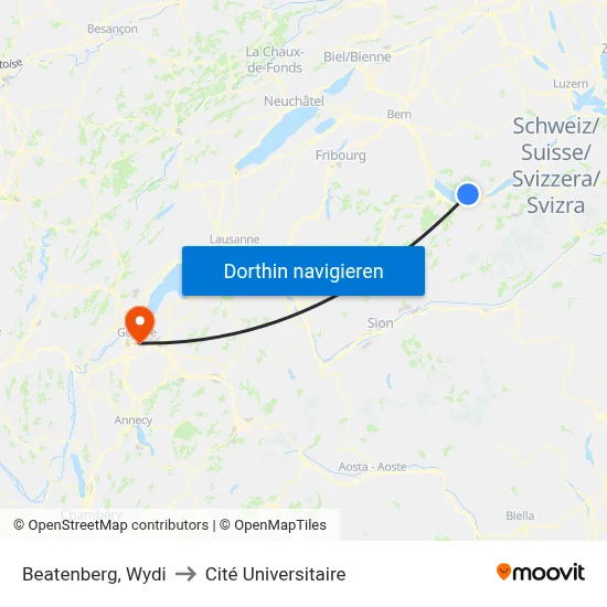 Beatenberg, Wydi to Cité Universitaire map