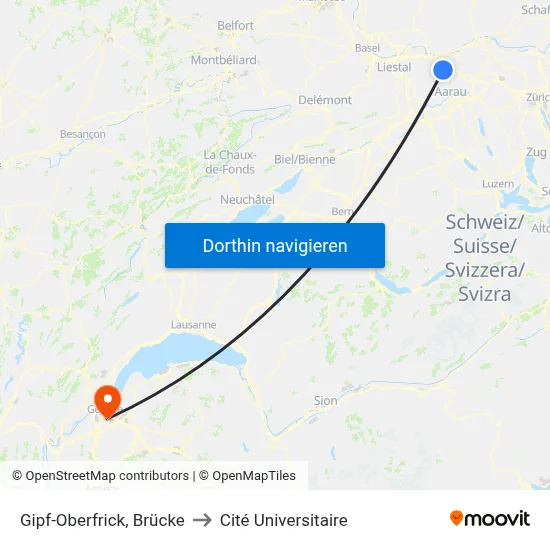 Gipf-Oberfrick, Brücke to Cité Universitaire map