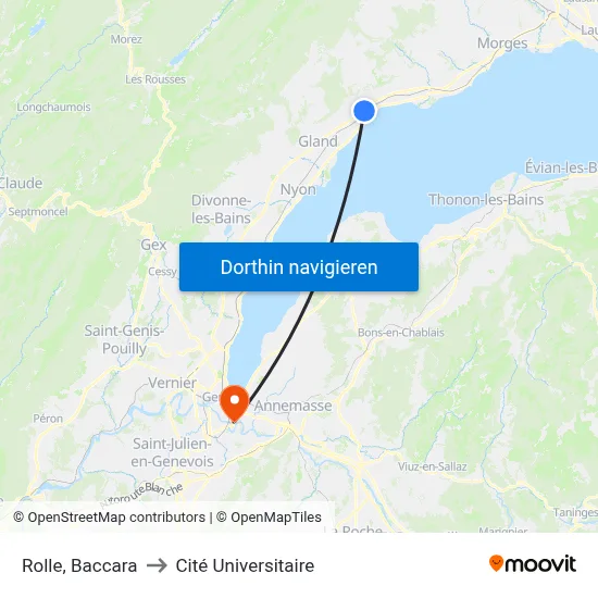 Rolle, Baccara to Cité Universitaire map