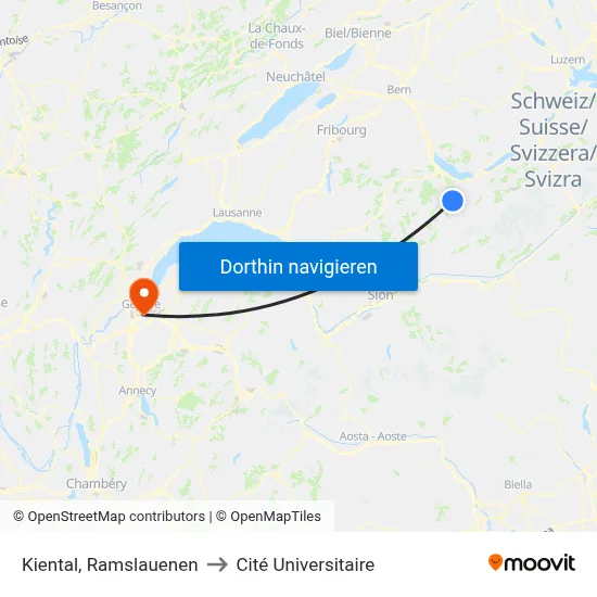 Kiental, Ramslauenen to Cité Universitaire map