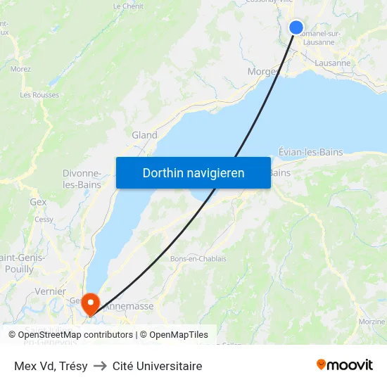 Mex Vd, Trésy to Cité Universitaire map