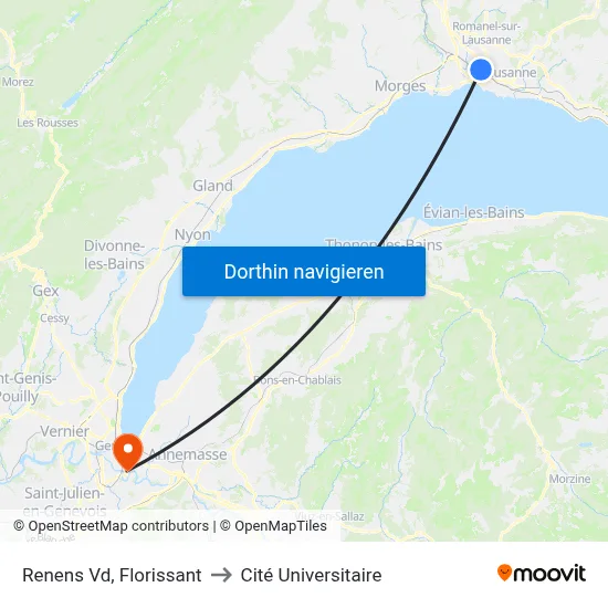 Renens Vd, Florissant to Cité Universitaire map