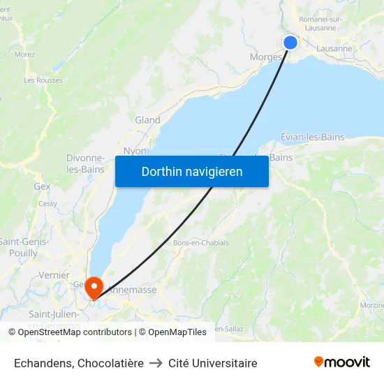 Echandens, Chocolatière to Cité Universitaire map