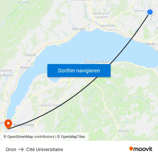Oron to Cité Universitaire map
