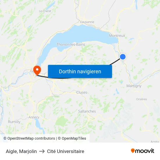 Aigle, Marjolin to Cité Universitaire map