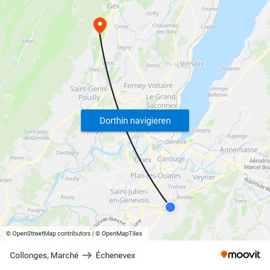 Collonges, Marché to Échenevex map