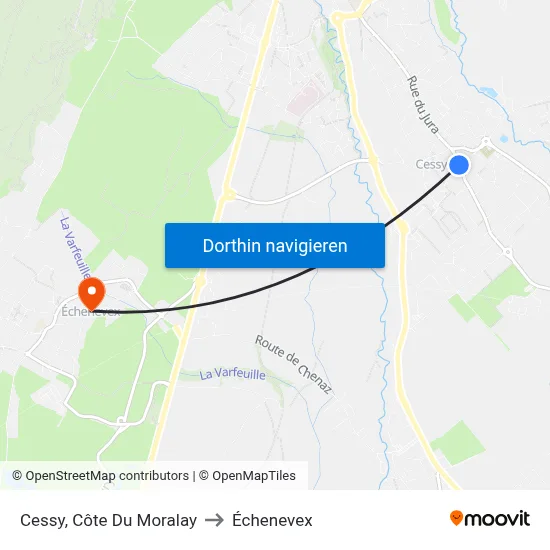 Cessy, Côte Du Moralay to Échenevex map