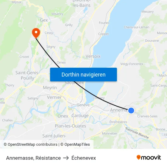 Annemasse, Résistance to Échenevex map