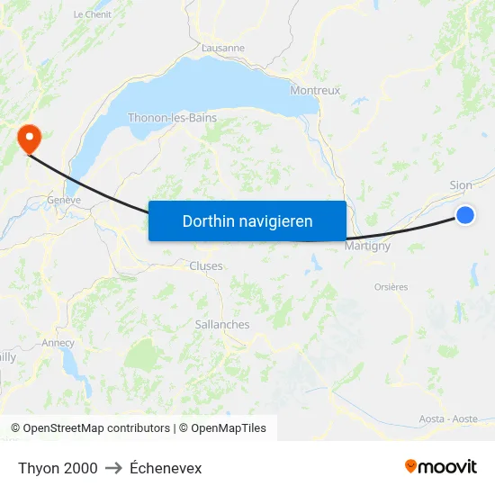 Thyon 2000 to Échenevex map