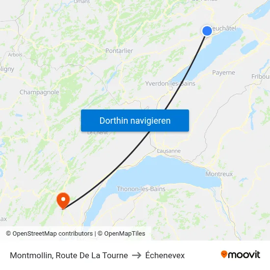 Montmollin, Route De La Tourne to Échenevex map