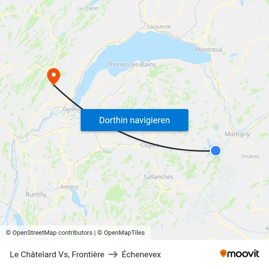 Le Châtelard Vs, Frontière to Échenevex map