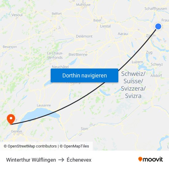 Winterthur Wülflingen to Échenevex map