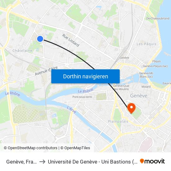 Genève, Franchises to Université De Genève - Uni Bastions (Bâtiment Principal) map