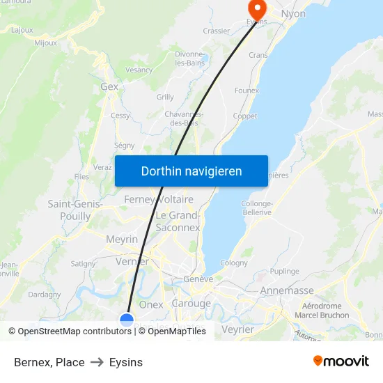Bernex, Place to Eysins map
