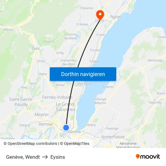 Genève, Wendt to Eysins map