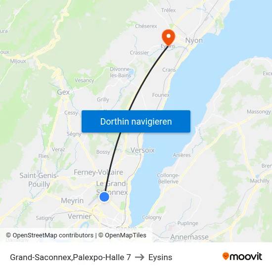Grand-Saconnex,Palexpo-Halle 7 to Eysins map