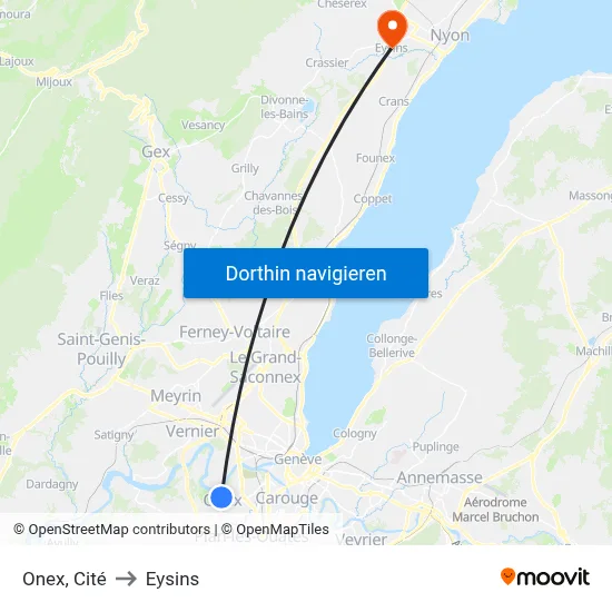 Onex, Cité to Eysins map