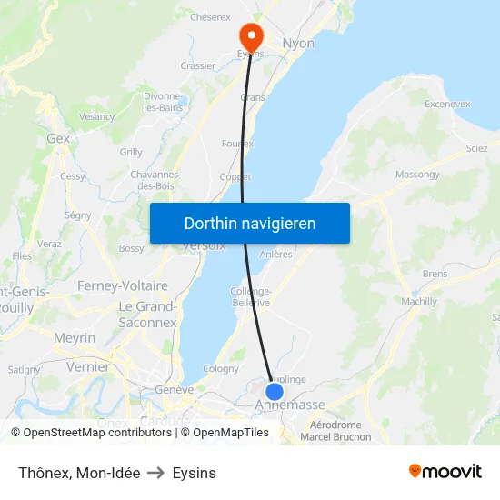 Thônex, Mon-Idée to Eysins map
