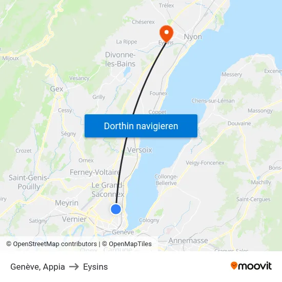 Genève, Appia to Eysins map