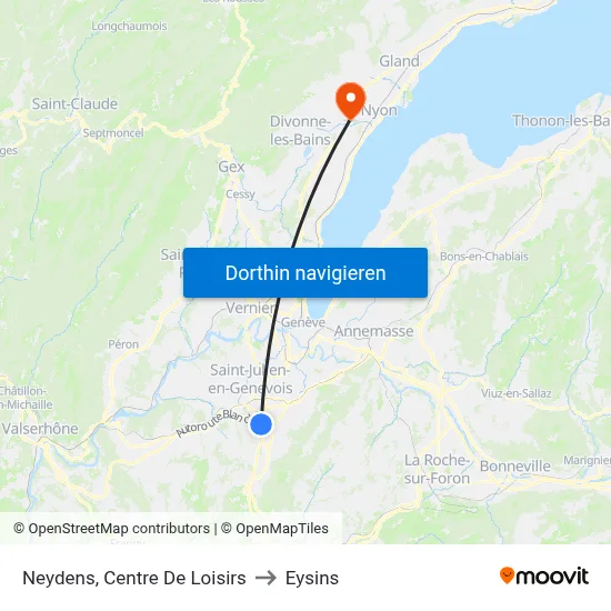 Neydens, Centre De Loisirs to Eysins map