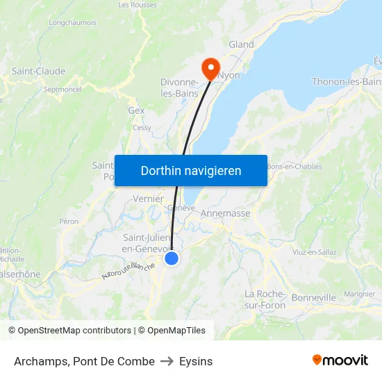 Archamps, Pont De Combe to Eysins map