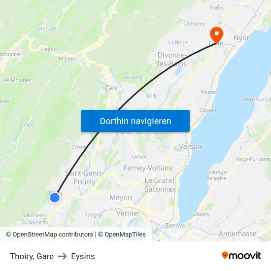 Thoiry, Gare to Eysins map