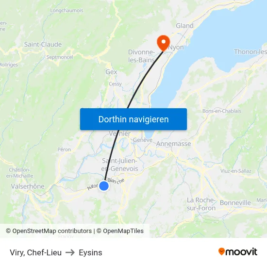 Viry, Chef-Lieu to Eysins map
