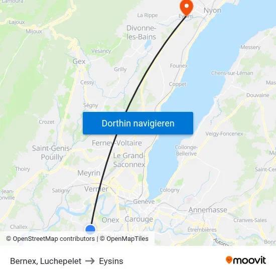 Bernex, Luchepelet to Eysins map