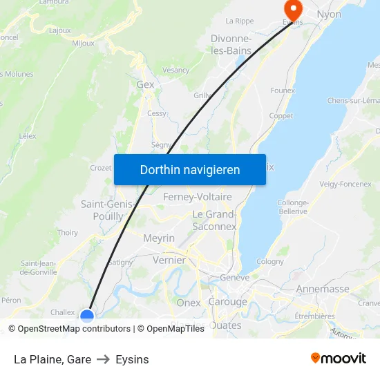 La Plaine, Gare to Eysins map