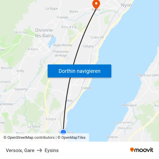 Versoix, Gare to Eysins map