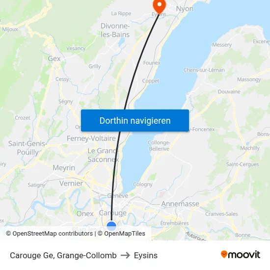 Carouge Ge, Grange-Collomb to Eysins map