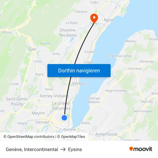 Genève, Intercontinental to Eysins map