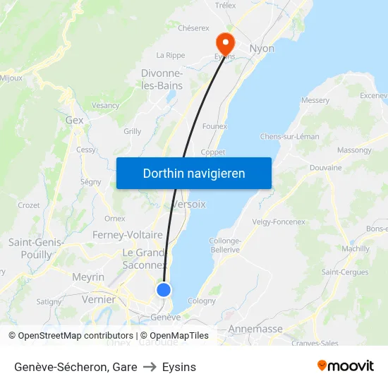 Genève-Sécheron, Gare to Eysins map