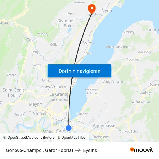Genève-Champel, Gare/Hôpital to Eysins map