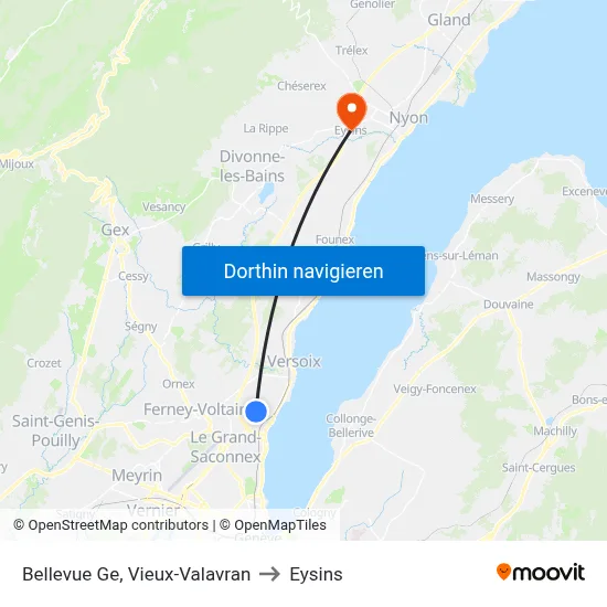 Bellevue Ge, Vieux-Valavran to Eysins map