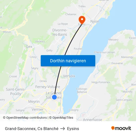 Grand-Saconnex, Cs Blanché to Eysins map