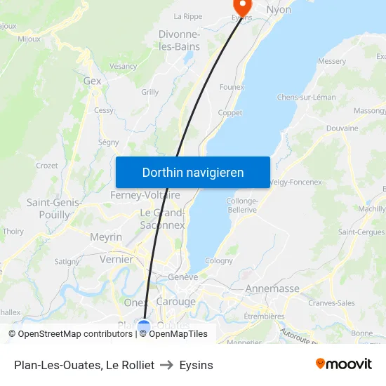 Plan-Les-Ouates, Le Rolliet to Eysins map