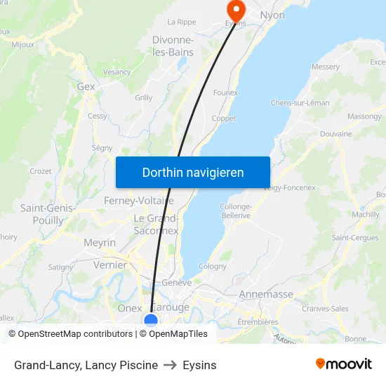 Grand-Lancy, Lancy Piscine to Eysins map
