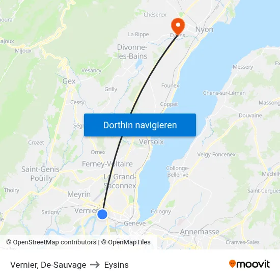 Vernier, De-Sauvage to Eysins map