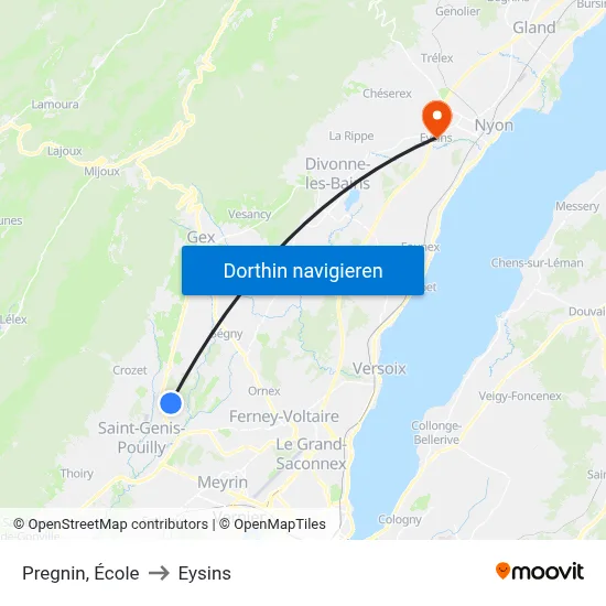 Pregnin, École to Eysins map